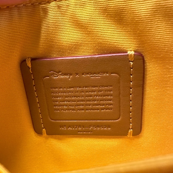 Coach Disney Mickey Mouse Wristlet Skateboard Golden Yellow Women’s EUC - Picture 12 of 12